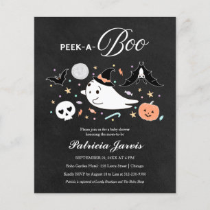 Convite de Chá de Bebê de Halloween Orçamento Peek