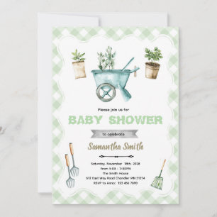 convite de chá de bebê de jardinagem Little Sprout