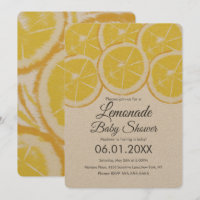 Convite de Chá de Bebê de Limonada de Limão Abstra