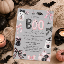 Convite de Chá de Bebê de Menina de Halloween Litt