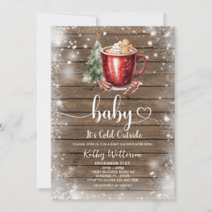 Convite de Chá de Bebê de Natal em Caneca de Pão d