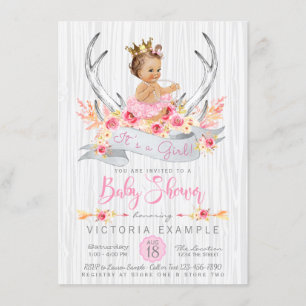 Convite de Chá de Bebê de Princesa Boho Tribal com