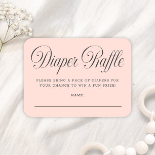 Convite de Chá de Bebê Diaper Raffle Rosa Elegante