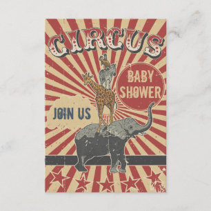 Convite de Chá de Bebê do Circo Retro