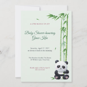 Convite de Chá de Bebê do Panda e Bambu