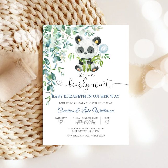 Convite de Chá de Bebê do Panda Fofo (Criador carregado)
