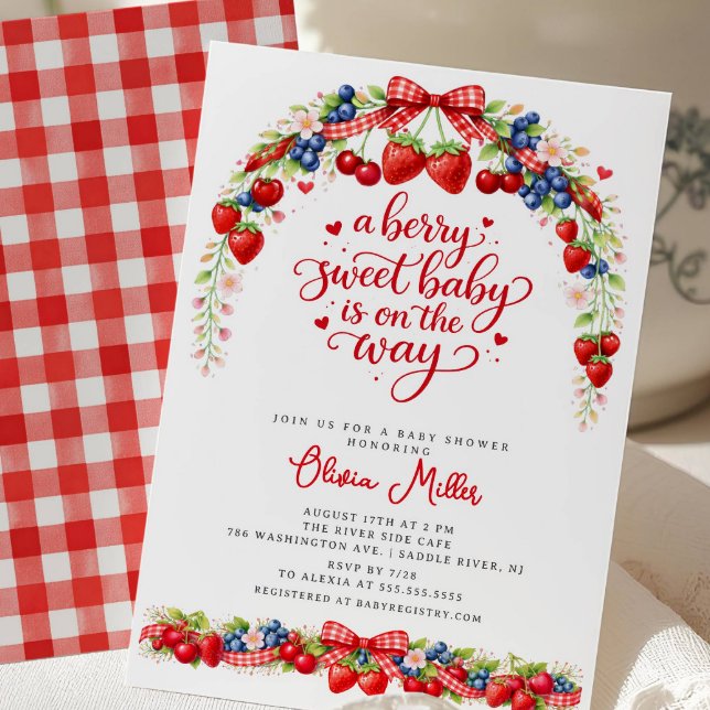 Convite de Chá de Bebê Doce como Frutas (Criador carregado)