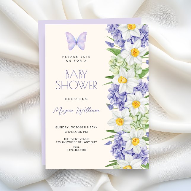Convite de chá de bebê elegante floral (Criador carregado)