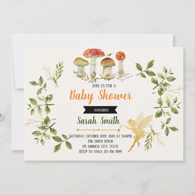 Convite de chá de bebê encantado (Frente)