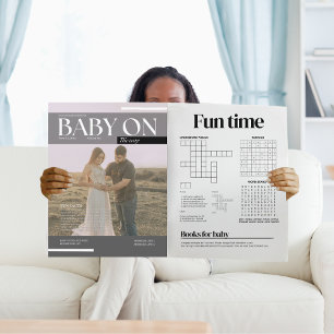 Convite de chá de bebê engraçado para revista