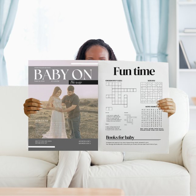 Convite de chá de bebê engraçado para revista (Criador carregado)