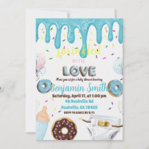 Convite de Chá de Bebê Espalhado com Amor | Donut