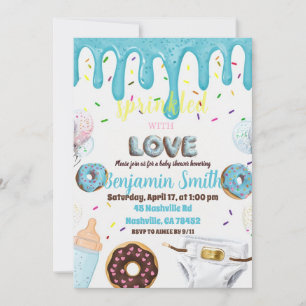 Convite de Chá de Bebê Espalhado com Amor Donut