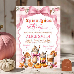 convite de chá de bebê Fall Pink Spice Spice