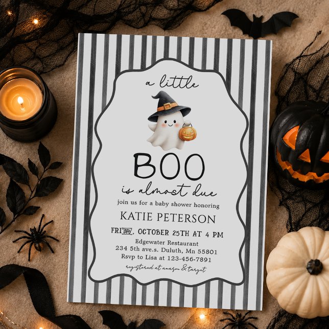 Convite de Chá de Bebê Fantasma de Halloween Littl (Criador carregado)