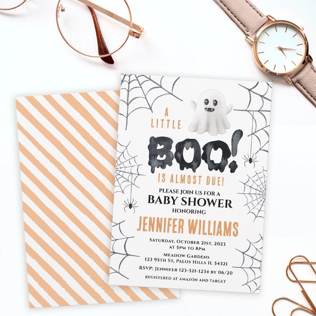 Convite de chá de bebê fantasma do pequeno boo qua (Criador carregado)