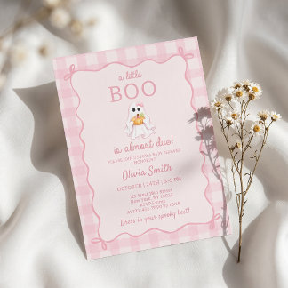Convite de Chá de Bebê Fantasma Menina Little Boo