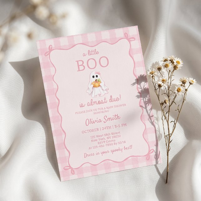 Convite de Chá de Bebê Fantasma Menina Little Boo (Criador carregado)