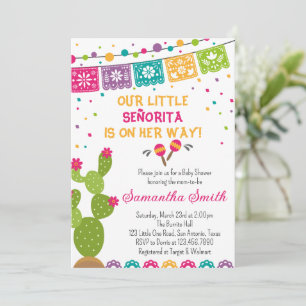 Convite de Chá de Bebê Festa Boho Mexicana