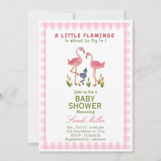 Convite de chá de bebê Flamingo