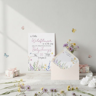 Convite de chá de bebê Flor Silvestre
