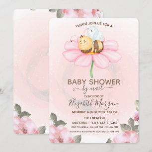 Convite de Chá de Bebê Floral Baby Bee
