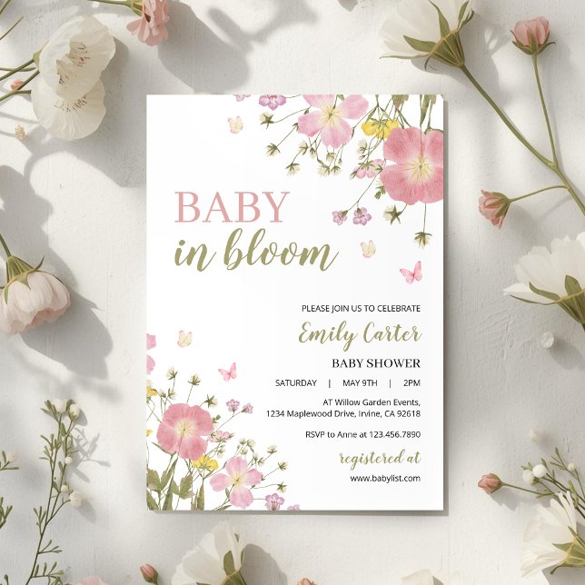 Convite de Chá de Bebê Floral Baby in Bloom (Criador carregado)
