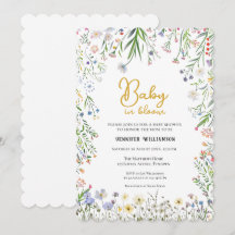 Convite de chá de bebê floral, Bebê em Flor