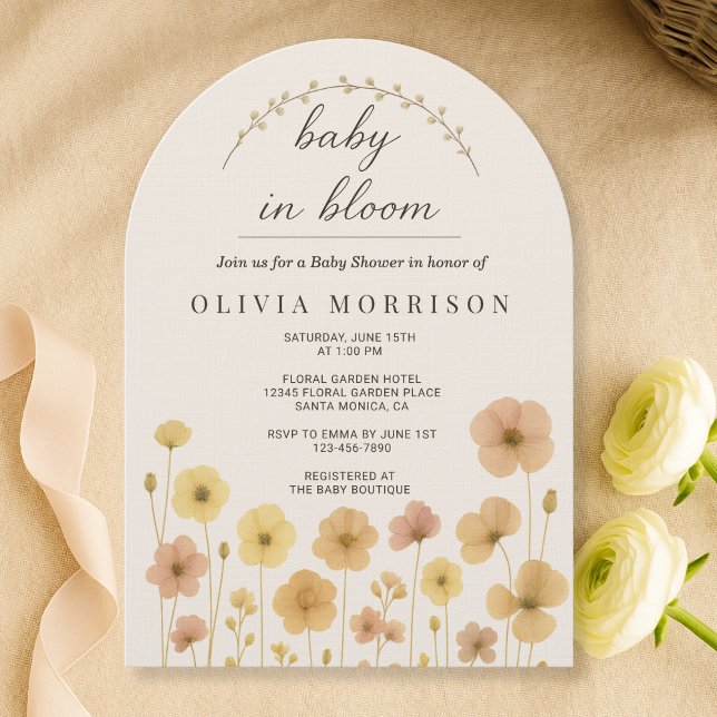 Convite de Chá de Bebê Floral Boho Baby In Bloom (Criador carregado)