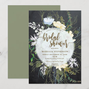 convite de chá de bebê floral de flores silvestres