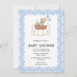 Convite de Chá de Bebê Floral Elegante