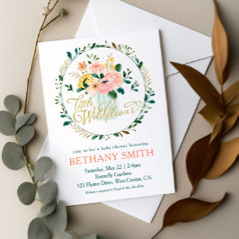Convite de Chá de Bebê Floral Pequena Flor Silvest