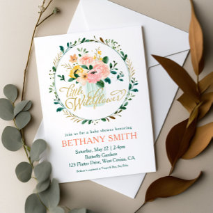 Convite de Chá de Bebê Floral Pequena Flor Silvest
