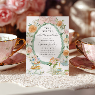 Convite de Chá de Bebê Floral Tea Party