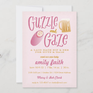 Convite de Chá de Bebê Guzzle e Gaze