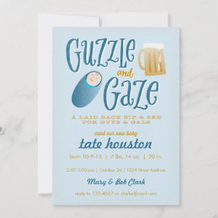Convite de Chá de Bebê Guzzle e Gaze