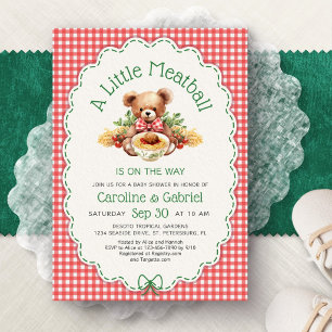 Convite de Chá de Bebê Italiano Little Meatball