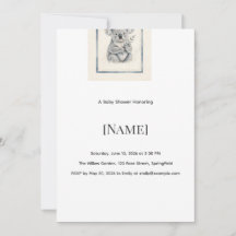 Convite de Chá de Bebê Koala Azul, Editável