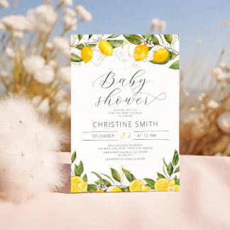 Convite de Chá de Bebê Lemon Mama's Main Squeeze