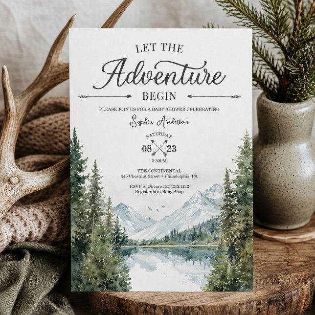 Convite de Chá de Bebê Let The Adventure Begin (Criador carregado)