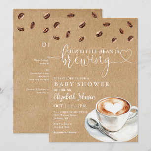 Convite de Chá de Bebê Little Bean Brewing Coffee