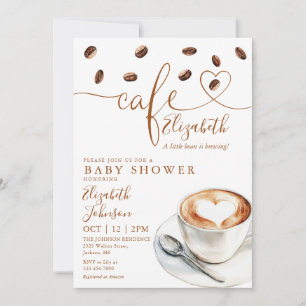 Convite de Chá de Bebê Little Bean Cafe Tudo em Um