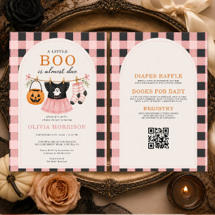 Convite de Chá de Bebê Little Boo Girl Halloween c
