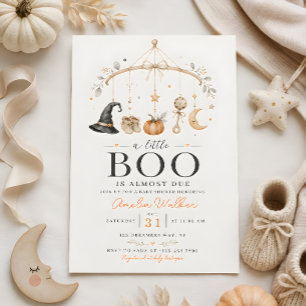 Convite de Chá de Bebê Little Boo Halloween