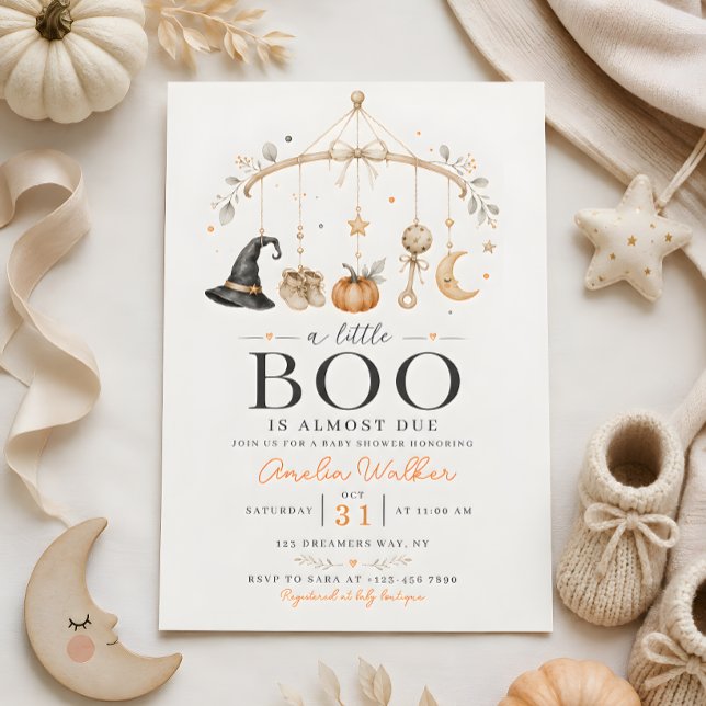 Convite de Chá de Bebê Little Boo Halloween (Criador carregado)