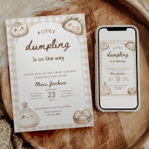 Convite de Chá de Bebê Little Dumpling