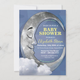 Convite de Chá de Bebê Lua Estrelas Adormecidas Fo