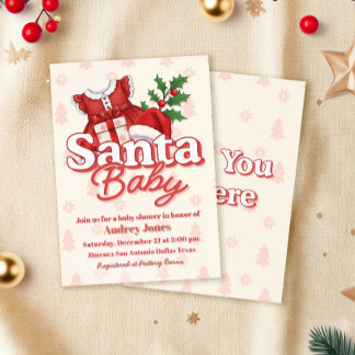 Convite de Chá de Bebê Menina Santa Baby