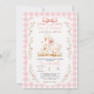 Convite de Chá de Bebê Menina Silly Goose