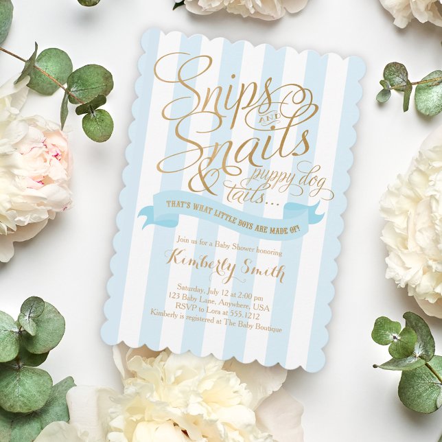 Convite de Chá de Bebê Menino Caracol e Conchinha (Criador carregado)